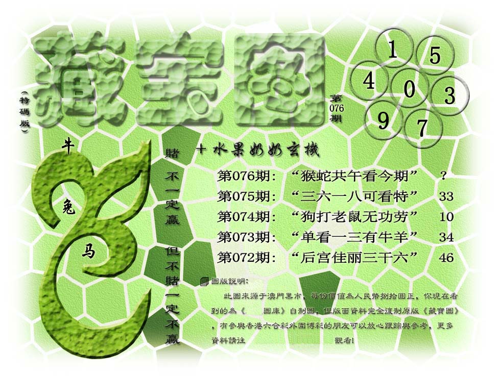 076期(水果奶奶藏宝图)正版[图]